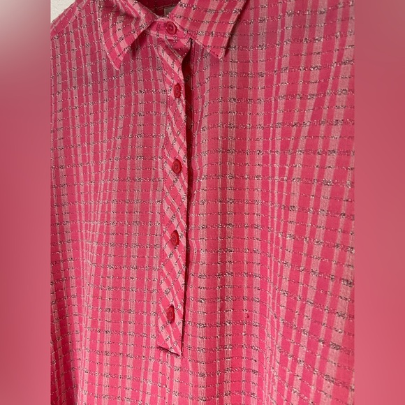 Christopher & Banks Pink Checkered Shirt Size Medium - Picture 3 of 7
